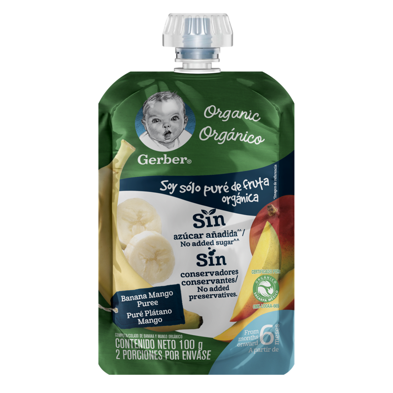 COMPOTA GERBER® BANANA-MANGO ORGÁNICA