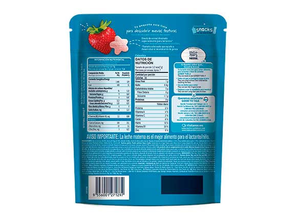 Snack de cereal GERBER Puffs Banana Fresa