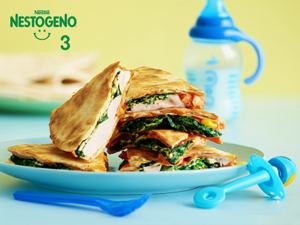 Quesadillas de pollo y espinaca NESTOGENO® 3 Quesadillas de pollo y espinaca NESTOGENO® 3