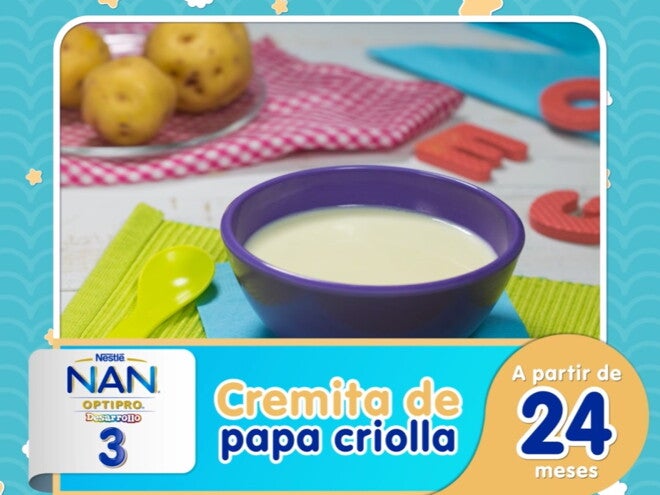 Cremita de papa criolla con NAN® OPTIPRO® 3