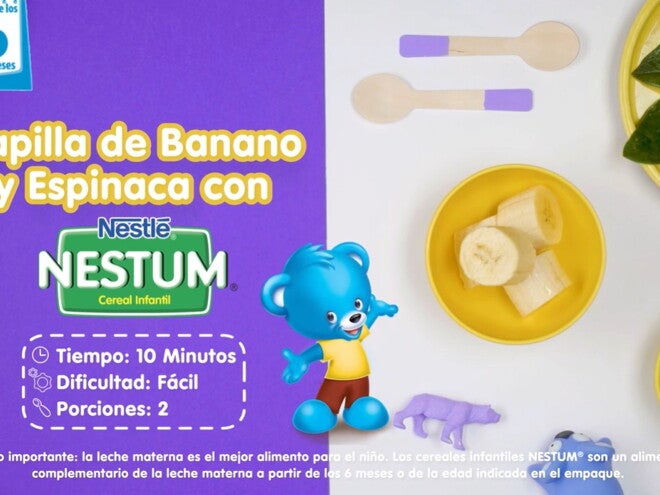 Papilla banano y espinaca 