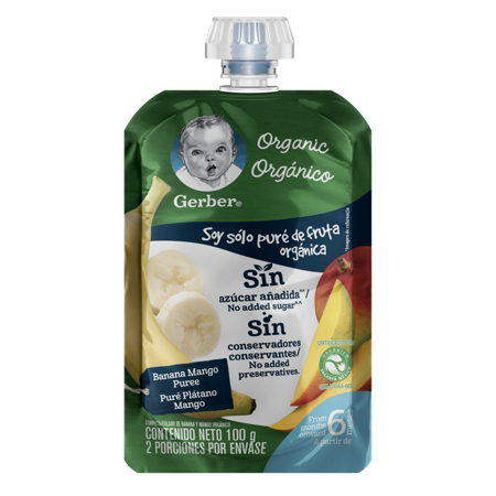 COMPOTA GERBER® BANANA-MANGO ORGÁNICA