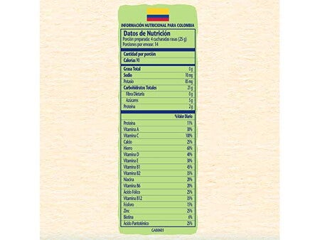 Nestum arroz tabla nutricional