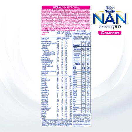 Tabla nutricional de NAN® 3 COMFORT Tabla nutricional de NAN® 3 COMFORT