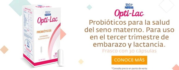 Infografía del Opti-lac - Probióticos para la salud del seno materno. Opti-lac - Probióticos para la salud del seno materno.